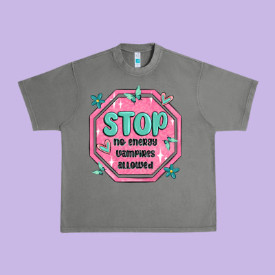Stop No Energy Vampires Allowed Urban Heavy Tee Designed By Maliassmallbusiness