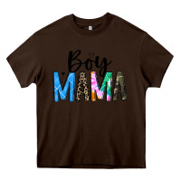 Chocolate Brown boy mama white Heavy Core Tee - JahusDesignShop