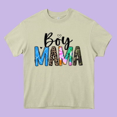 Boy Mama White Heavy Core Tee Designed By Jahusdesignshop