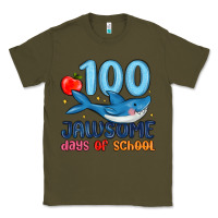 Army Green 100 jawsome days of school Classic Tee - MaliasSmallBusiness
