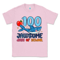 Bubblegum Pink 100 jawsome days of school Classic Tee - MaliasSmallBusiness