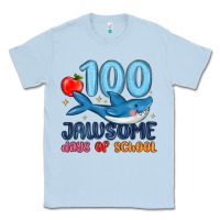 Dusty Blue 100 jawsome days of school Classic Tee - MaliasSmallBusiness