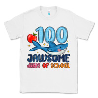 White 100 jawsome days of school Classic Tee - MaliasSmallBusiness