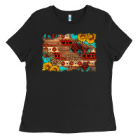 Black aztec and leopard background Ladies Tee - HRA Design Shop