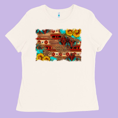 Aztec And Leopard Background Ladies Tee Designed By Hra Design Shop