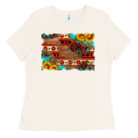 Bone aztec and leopard background Ladies Tee - HRA Design Shop
