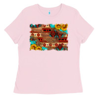 Bubblegum Pink aztec and leopard background Ladies Tee - HRA Design Shop