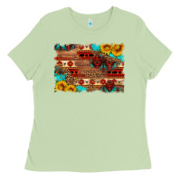 Matcha aztec and leopard background Ladies Tee - HRA Design Shop