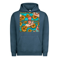 Pigment Midnight Navy hand cream nail polish remover and sunflowers with leopard and glitter Urban Hoodie - BundleAndBundleShop