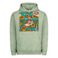 Pigment Oil Green hand cream nail polish remover and sunflowers with leopard and glitter Urban Hoodie - BundleAndBundleShop