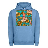 Pigment Pebble Blue hand cream nail polish remover and sunflowers with leopard and glitter Urban Hoodie - BundleAndBundleShop