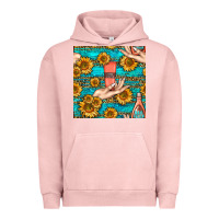 Pigment Salmon hand cream nail polish remover and sunflowers with leopard and glitter Urban Hoodie - BundleAndBundleShop
