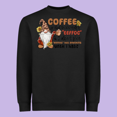 Coffee Spelled Backwards Is Eeffoc & I Don't Give Heavyweight Sweatshirt Designed By Maliassmallbusiness