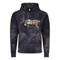 Cloud Black reindeer buck deer Vintage Hoodie - LillyAllenDesigns