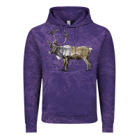 Cloud Purple reindeer buck deer Vintage Hoodie - LillyAllenDesigns