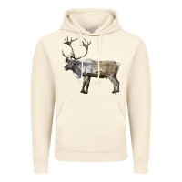Vintage Artic reindeer buck deer Vintage Hoodie - LillyAllenDesigns