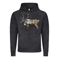 Vintage Black reindeer buck deer Vintage Hoodie - LillyAllenDesigns
