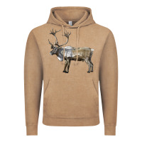 Vintage Coffee reindeer buck deer Vintage Hoodie - LillyAllenDesigns