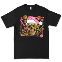 Black pink christmas skeleton Premium Tee - AdoDesignShop
