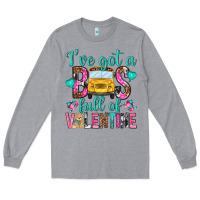 Heather Grey ive got a bus full of valentine Long Sleeve Tee - NancyCooperArtShop