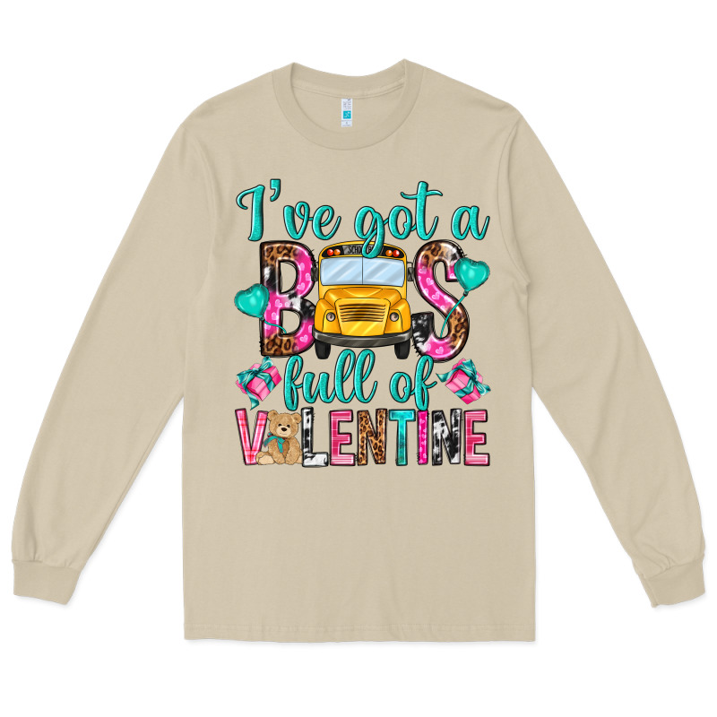 Ive Got A Bus Full Of Valentine Long Sleeve Tee by NancyCooperArtShop | Teevron