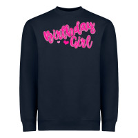 Navy birthday girl Heavyweight Sweatshirt - MaliasSmallBusiness