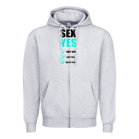 Heather Grey SEX YES HOT SEX SAFE SEX GREAT SEX Zipper Hoodie - Bettercallsaul