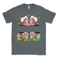 Charcoal Heather easter costom name rabbit Classic Tee - MaliasSmallBusiness