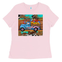 Western  American Truck Sunflowers  Mousepad Ladies Tee | Teevron