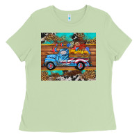 Matcha western  american truck sunflowers  mousepad Ladies Tee - HRA Design Shop
