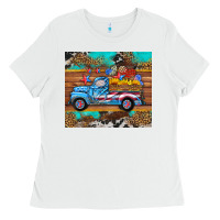 White western  american truck sunflowers  mousepad Ladies Tee - HRA Design Shop