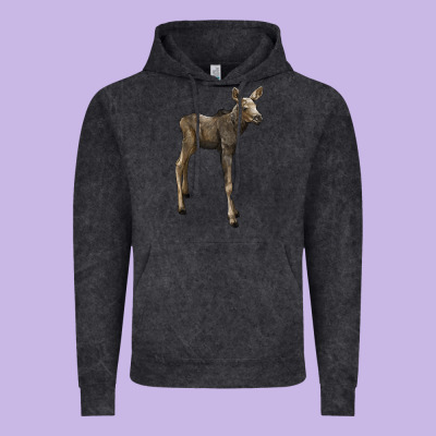 Moose Fawn Deer Vintage Hoodie Designed By Lillyallendesigns