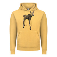 Vintage Mustard moose fawn deer Vintage Hoodie - LillyAllenDesigns