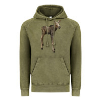 Vintage Olive moose fawn deer Vintage Hoodie - LillyAllenDesigns