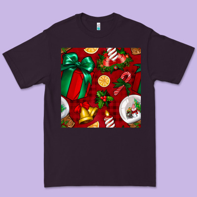 Christmas Snow Globe Seamless Pattern Premium Tee Designed By Bundleandbundleshop
