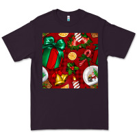 Plum christmas snow globe seamless pattern Premium Tee - BundleAndBundleShop