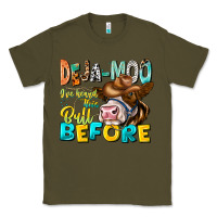 Army Green Deja Moo I've Heard Tih Bull Before Classic Tee - CowhideDigitalArt