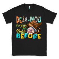 Black Deja Moo I've Heard Tih Bull Before Classic Tee - CowhideDigitalArt