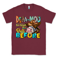 Burgundy Deja Moo I've Heard Tih Bull Before Classic Tee - CowhideDigitalArt