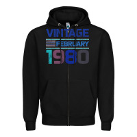 Black Vintage February 1980 Zipper Hoodie - Bettercallsaul