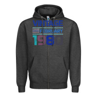 Charcoal Heather Vintage February 1980 Zipper Hoodie - Bettercallsaul