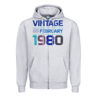 Heather Grey Vintage February 1980 Zipper Hoodie - Bettercallsaul