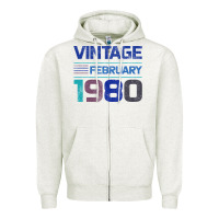 Oatmeal Heather Vintage February 1980 Zipper Hoodie - Bettercallsaul