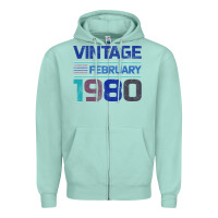 Seafoam Vintage February 1980 Zipper Hoodie - Bettercallsaul