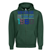 Sports Green Vintage February 1980 Zipper Hoodie - Bettercallsaul