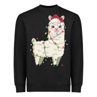Black christmas llama Heavyweight Sweatshirt - MaliasSmallBusiness
