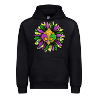Black Mardi Gras Sunflower Urban Hoodie - BundleAndBundleShop