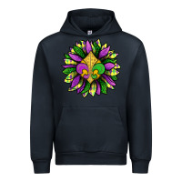 Navy Mardi Gras Sunflower Urban Hoodie - BundleAndBundleShop