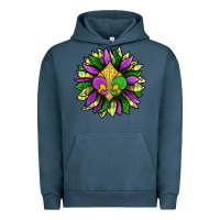 Pigment Midnight Navy Mardi Gras Sunflower Urban Hoodie - BundleAndBundleShop