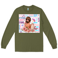 Army Green positive affirmations girl Long Sleeve Tee - MaliasSmallBusiness